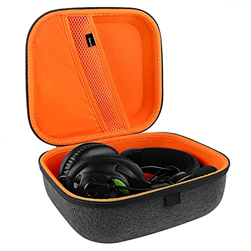 Geekria UltraShell Funda compatible con Turtle Beach Stealth 700, X12, PX22, PX24, Elite Pro 2 + auriculares, bolsa de transporte protectora de viaje con almacenamiento de cable (gris oscuro)