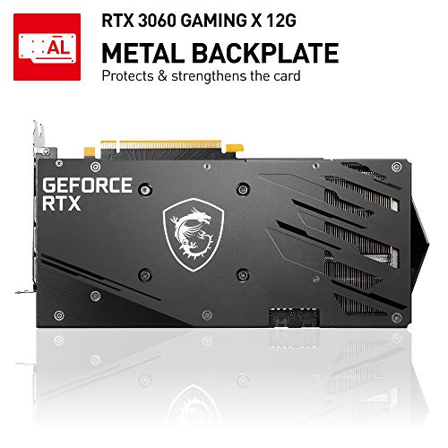 GeForce RTX 3060 GAMING X 12G - Tarjeta Gráfica Enthusiast Gaming (TWIN FROZR 8, TORX Fan 4.0, 192 bit, PCI Express Gen 4, DisplayPort v1.4a, HDMI 2.1, Zero Frozr, Resolución 1440p, Ray Tracing)