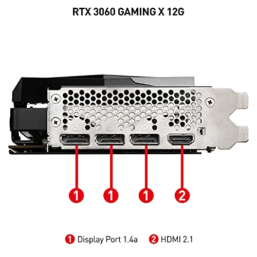 GeForce RTX 3060 GAMING X 12G - Tarjeta Gráfica Enthusiast Gaming (TWIN FROZR 8, TORX Fan 4.0, 192 bit, PCI Express Gen 4, DisplayPort v1.4a, HDMI 2.1, Zero Frozr, Resolución 1440p, Ray Tracing)