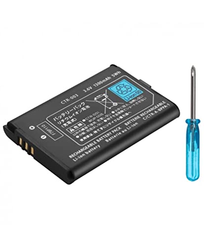 Genérico Bateria Compatible para Nintendo 3DS, 2DS, Nitendo Switch Pro Controller, 1300 mAh 3.6V 5Wh Li-Ion Battery Modelo CTR-003