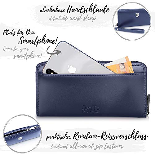 GenTo® Milan - Gran Billetera para Damas con protección RFID y NFC - Billetera XL con Muchos Compartimentos - Regalo para Damas