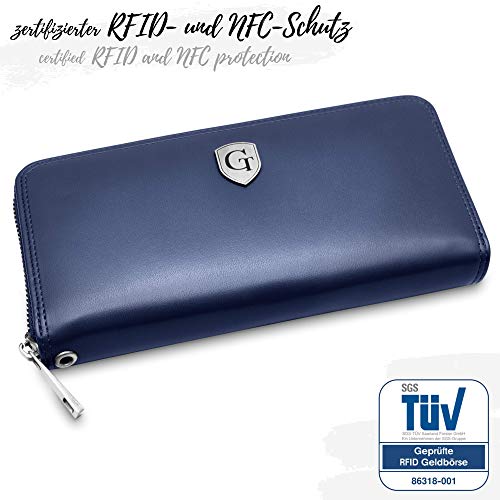 GenTo® Milan - Gran Billetera para Damas con protección RFID y NFC - Billetera XL con Muchos Compartimentos - Regalo para Damas