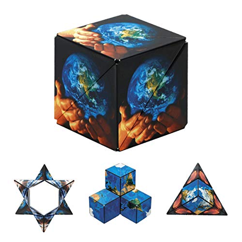 GeoBender - Cubo magnetico 3D 1 x World con 104 variaciones - Juguete antiestres de Rompecabezas para niños y Adultos - Juegos de Puzzle de Paciencia Creativo - Infintiy Cube de Jugar de Aprendizaje