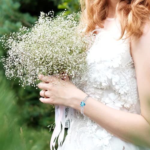 George Smit - Pulsera clásica de plata para mujer, oro rosa con cristal, pulsera de cumpleaños para mujer y mamá, Crystal,