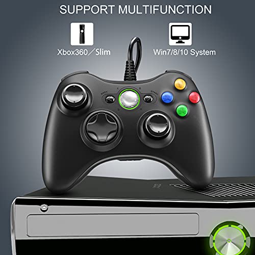Gezimetie Xbox 360 Mando de Gamepad, USB Wired Controlador de Xbox 360 con Vibración, Controlador de Gamepad para Xbox 360/Xbox 360 Slim Mando para PC (Windows 7/8/8.1/10/XP/Vista)