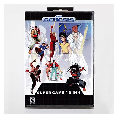GF Super Juego 15 en 1 con Caja de Venta al por Menor 16bit Maryland Tarjeta de Juego Apta for Sega Mega Drive/Genesis GJF (Color : US Cover)