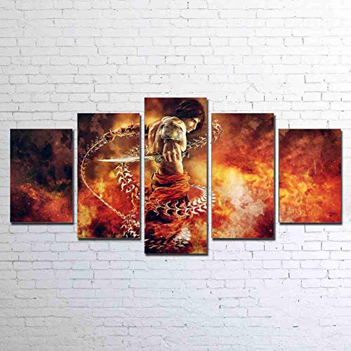 GIAOGE Lienzo de 5 Piezas Prince of Persia The Two Thrones Poster Canvas Picture Painting Room Decor Print Poster Wall Art