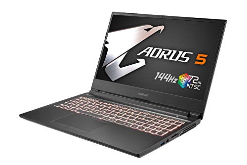 Gigabyte AORUS 5 SB-7ES1130SD - Ordenador portátil de 15.6" FHD 144Hz ( Intel Core i7-10750H, 16GB RAM, 512GB SSD, Nvidia GTX1660Ti-6GB, Sin sistema operativo) negro - teclado QWERTY Español