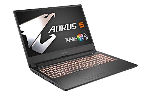 Gigabyte AORUS 5 SB-7ES1130SD - Ordenador portátil de 15.6" FHD 144Hz ( Intel Core i7-10750H, 16GB RAM, 512GB SSD, Nvidia GTX1660Ti-6GB, Sin sistema operativo) negro - teclado QWERTY Español