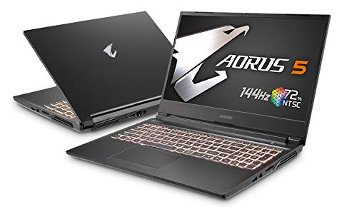 Gigabyte AORUS 5 SB-7ES1130SD - Ordenador portátil de 15.6" FHD 144Hz ( Intel Core i7-10750H, 16GB RAM, 512GB SSD, Nvidia GTX1660Ti-6GB, Sin sistema operativo) negro - teclado QWERTY Español