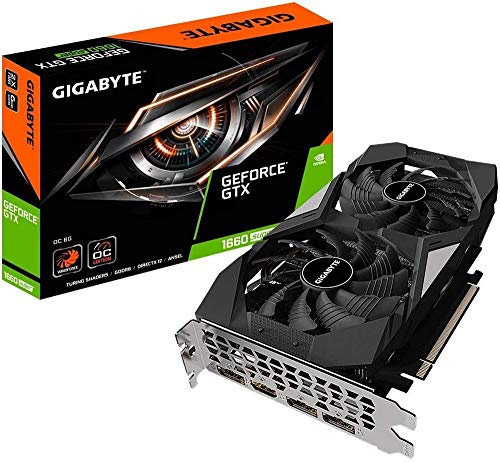 Gigabyte Gv-N166SOC-6GD GeForce GTX 1660 Super OC 6G - Tarjeta gráfica, 2 Ventiladores de Fuerza de Viento, Memoria GDDR6 de 6 GB y 192 bits, Tarjeta de vídeo