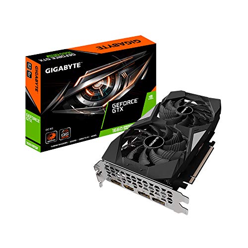 Gigabyte Technology GeForce GTX 1660 SUPER OC 6G - Tarjeta Graphica con 192-bit interfaz de memoria, WINDFORCE 2X Sistema de refrigeración