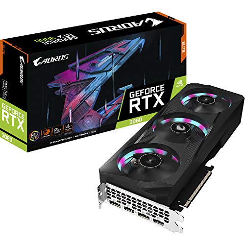 Gigabyte Technology GV-N3060AORUS E-12GD Tarjeta gráfica NVIDIA GeForce RTX 3060 12 GB GDDR6 (GV-N3060AORUS E-12GD V2)