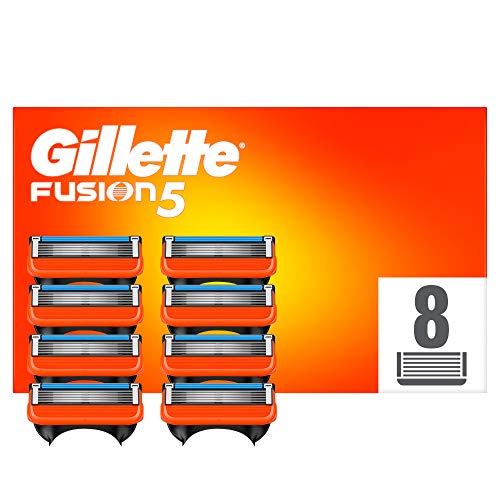 Gillette Fusion 5 Cuchillas de Afeitar Hombre, Paquete de 8 Cuchillas de Recambio