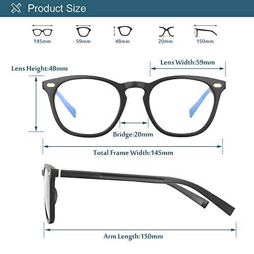 GIMDUMASA Gafas para Ordenador Anti luz Azul Antifatiga Sin Graduacion Gafas Luz Azul para PC Gaming Lectura Video Juegos Lentes Transparente Hombre Mujer