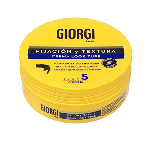 Giorgi Line - Crema Look Tupé para un Tupé con Volumen, Textura y Movimiento, Acabado Natural, Flexible y Duradero, Fijación 5 Xtrema - 125 ml