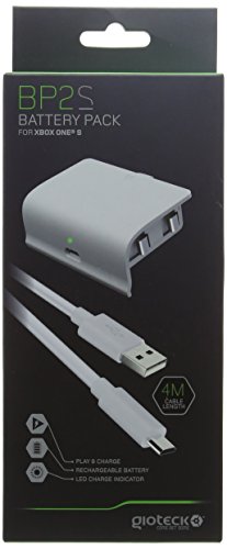 Gioteck - Gioteck - Pack de bateria de color blanco Gioteck BP2 S para mandos Xbox One de 800 mAh con cable carga y juega USB de 4m (Xbox One) (Xbox One)