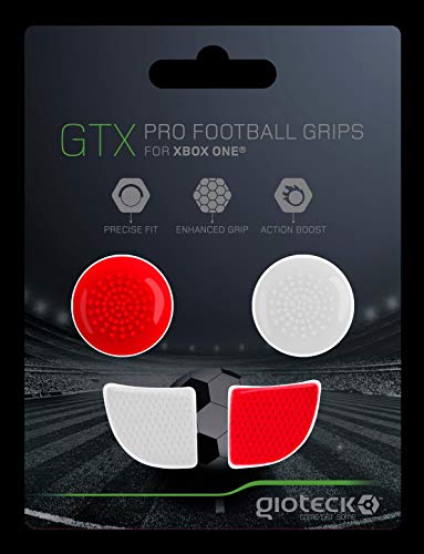 Gioteck - Gtx Xb1 - Funda Protectora de Silicona para Mando Xbox One, Protección para Joysticks, Antideslizante, Precisión Grips para Xbox One Blanco y Rojo (Xbox One)