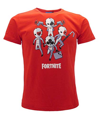 Global Brands Group - Camiseta original de Fortnite roja Skin Semillas de juego para niño o niño Epic Games rojo 9-10 Años