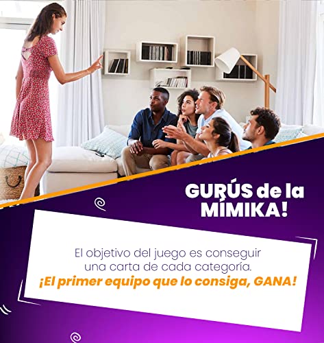 Glop Mimika - Juego de Mímica - Juegos de Mesa - Juegos de Mesa Adulto para Fiestas con Amigos - Juegos de Mesa Familiares - Regalos Originales para Hombre y Mujer