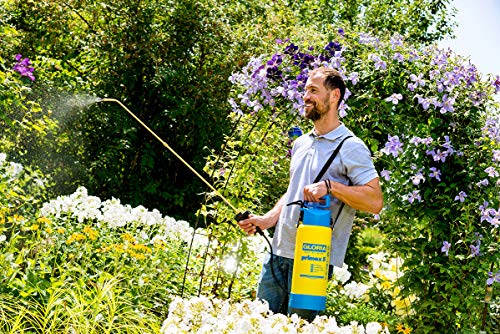 Gloria Pulverizador de Presión 5 L Primex, con Lanza de Alargamiento de Latón, Amarillo