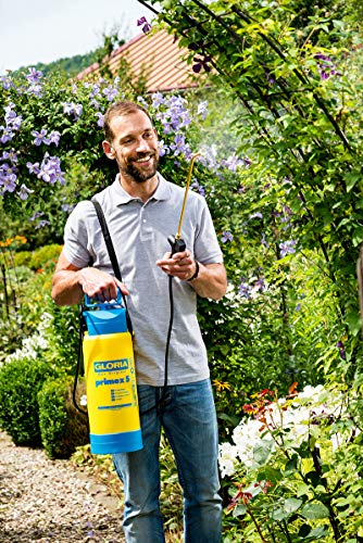 Gloria Pulverizador de Presión 5 L Primex, con Lanza de Alargamiento de Latón, Amarillo