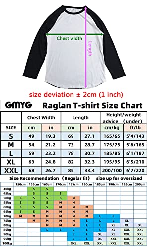 GMYG Dios Chino de la Guerra Guan YU 关羽 Diseño Mix Tres Reinos Heros 100% Algodón Pesado Camiseta de Manga Larga Béisbol Raglán para Hombre t-Shirt(XL,Negro/Blanco)