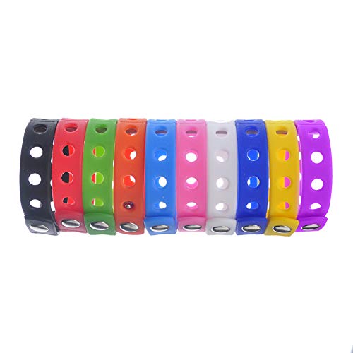 Gogo 10 Pulseras de Silicona Ajustables para Adultos, Muñequeras de Goma, Bandas Elásticas - Multi Colores