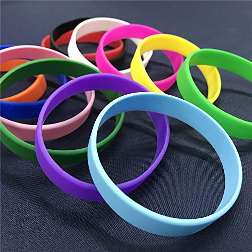 GOGO 120 Piezas de Pulseras de Goma para Adultos, Pulseras de Silicona, Accesorios de Fiesta, Brazalete Elastica de Multicolor - Naranja