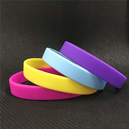 GOGO 120 Piezas de Pulseras de Goma para Adultos, Pulseras de Silicona, Accesorios de Fiesta, Brazalete Elastica de Multicolor - Naranja