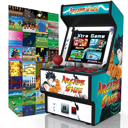 Golden Security Mini Arcade Game Machine RHAC01 156 Máquina portátil de Juegos portátiles clásicos para niños y Adultos con Pantalla Colorida de 2.8 "y batería Recargable