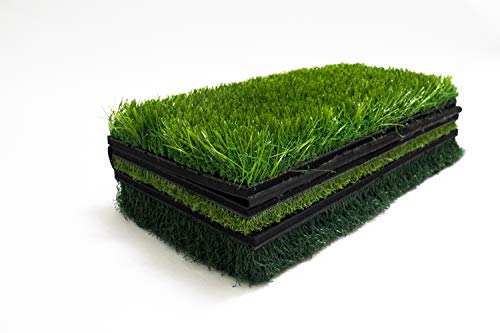 GOLFIT - Alfombrilla de golf plegable 3 en 1 para práctica de césped o patio trasero o para interior – Portátil de calidad premium realista de varias longitudes de césped