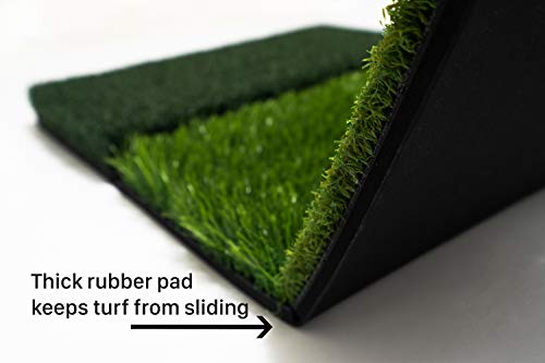 GOLFIT - Alfombrilla de golf plegable 3 en 1 para práctica de césped o patio trasero o para interior – Portátil de calidad premium realista de varias longitudes de césped