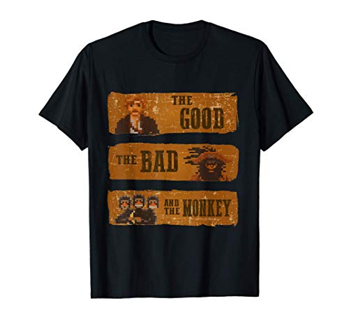 good bad monkey videogame western island tshirt geek Camiseta