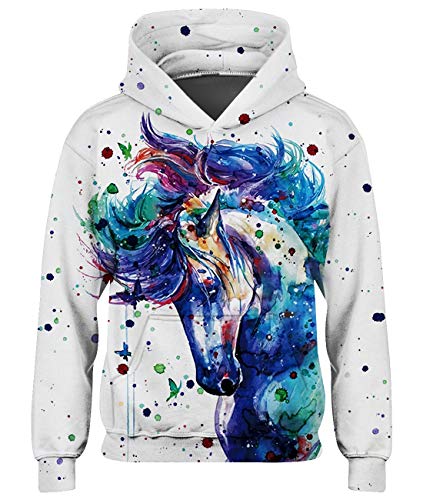 Goodstoworld Sudadera 3D Paint Red Galaxy Niños Niñas Hoodie Kids Sudadera con Capucha Impresion Gráfica Colorida y Fresca Divertido vestidura