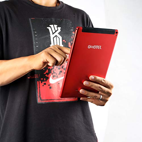 GOODTEL Tablet 10 Pulgadas Full HD Tablets PC con 3GB de Memoria ROM de 32GB incorporada y 8000mAh Batería 8.0MP + 5.0MP HD la Cámara, Dobles SIM y TF Card Apoyo WI-FI,Bluetooth,Ratón,Teclado - Rojo