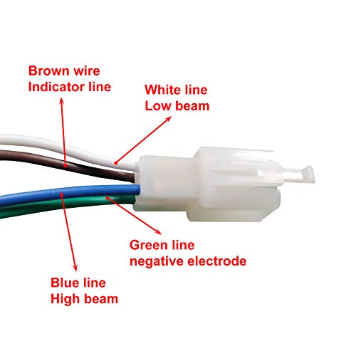 GOOFIT 12v 35w Faro Delantero Moto H4 LáMpara HalóGena De Luz Principal Led De Luz Lateral Universal Motocross Reemplazo Para Bicicleta Cafe Racer Atv Rojo