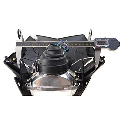 GOOFIT 12v 35w Faro Delantero Moto H4 LáMpara HalóGena De Luz Principal Led De Luz Lateral Universal Motocross Reemplazo Para Bicicleta Cafe Racer Atv Rojo