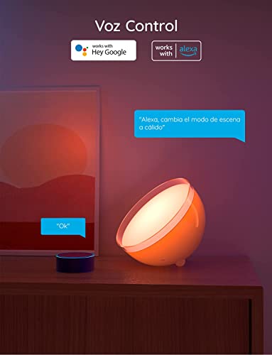 Govee Ambient Portable Luz Inteligente, Lámpara de Mesa LED Regulable Funciona con Alexa, Google Assistant y App de RGBWW Recargable, Efectos de Escena Preestablecidos para El Dormitorio