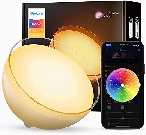 Govee Ambient Portable Luz Inteligente, Lámpara de Mesa LED Regulable Funciona con Alexa, Google Assistant y App de RGBWW Recargable, Efectos de Escena Preestablecidos para El Dormitorio