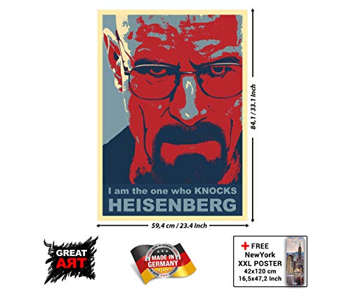 GREAT ART Cartel rojo y azul - Charlie Sheen Ganador - A1 - 84.1 x 59.4 cm - Retrato póster de pared dos hombres y medio rojo azul ilustración mural de pared ganador deco series de TV