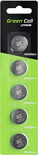 Green Cell 2032 - Pila de botón de Litio 3V, (CR 2032 / CR2032 / DL2032 / ECR2032/), diseñada para Dispositivos electrónicos, 5 Unidades
