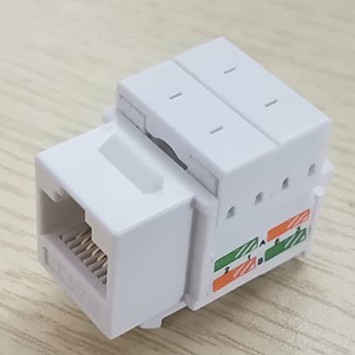 Greluma 10 Piezas Jack Keystone RJ45 CAT6 en Blanco y Soporte Perforado Keystone