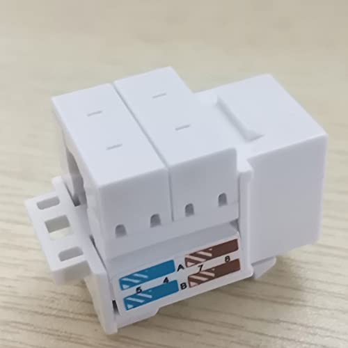 Greluma 10 Piezas Jack Keystone RJ45 CAT6 en Blanco y Soporte Perforado Keystone