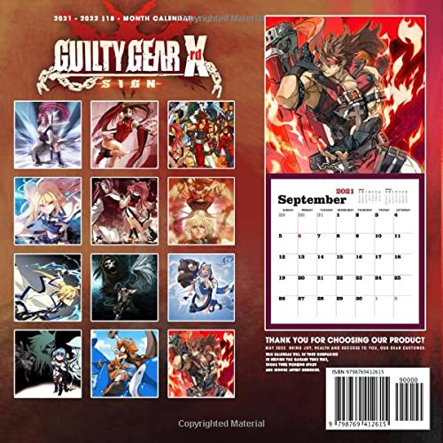 Guilty Gear Xrd Sign: OFFICIAL 2022 Calendar - Video Game calendar 2022 - Guilty Gear Xrd Sign -18 monthly 2022-2023 Calendar - Planner Gifts for ... games Kalendar Calendario Calendrier)