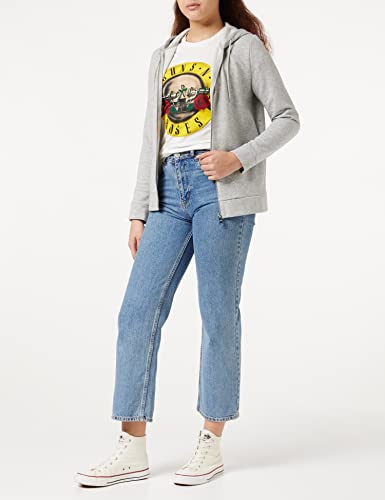 Guns & Roses Guns N' Roses Classic Bullet Logo Camiseta, Blanco, 42 para Mujer