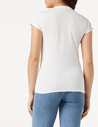 Guns & Roses Guns N' Roses Classic Bullet Logo Camiseta, Blanco, 42 para Mujer