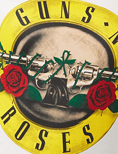 Guns & Roses Guns N' Roses Classic Bullet Logo Camiseta, Blanco, 42 para Mujer