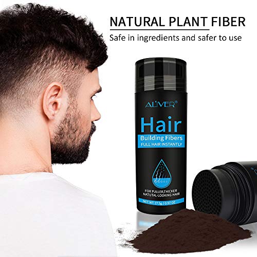 Hair Building Fibers Corrector de Pérdida de Capilares Fibra de Calidad Profesional Spray de Polvo para Adelgazar Cabello para Mujeres y Hombres Los Mejores Productos para Espesar el Cabello (Negro)