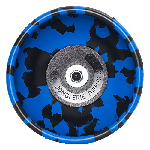 Harlequin Diabolo Pro - Varillas de fibra de diábolo, cordel diábolo y diabolos bolsa de transporte (negro/azul diábolo y fibra de palos a mano)